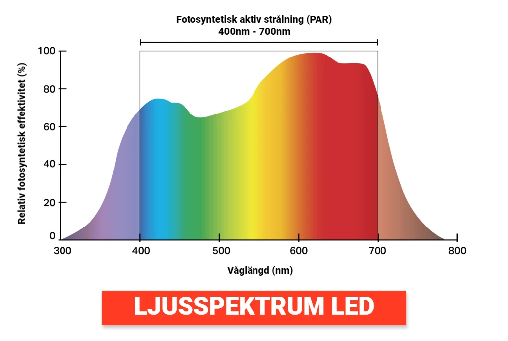 Ljusspektrum LED växtbelysning odlingslampa